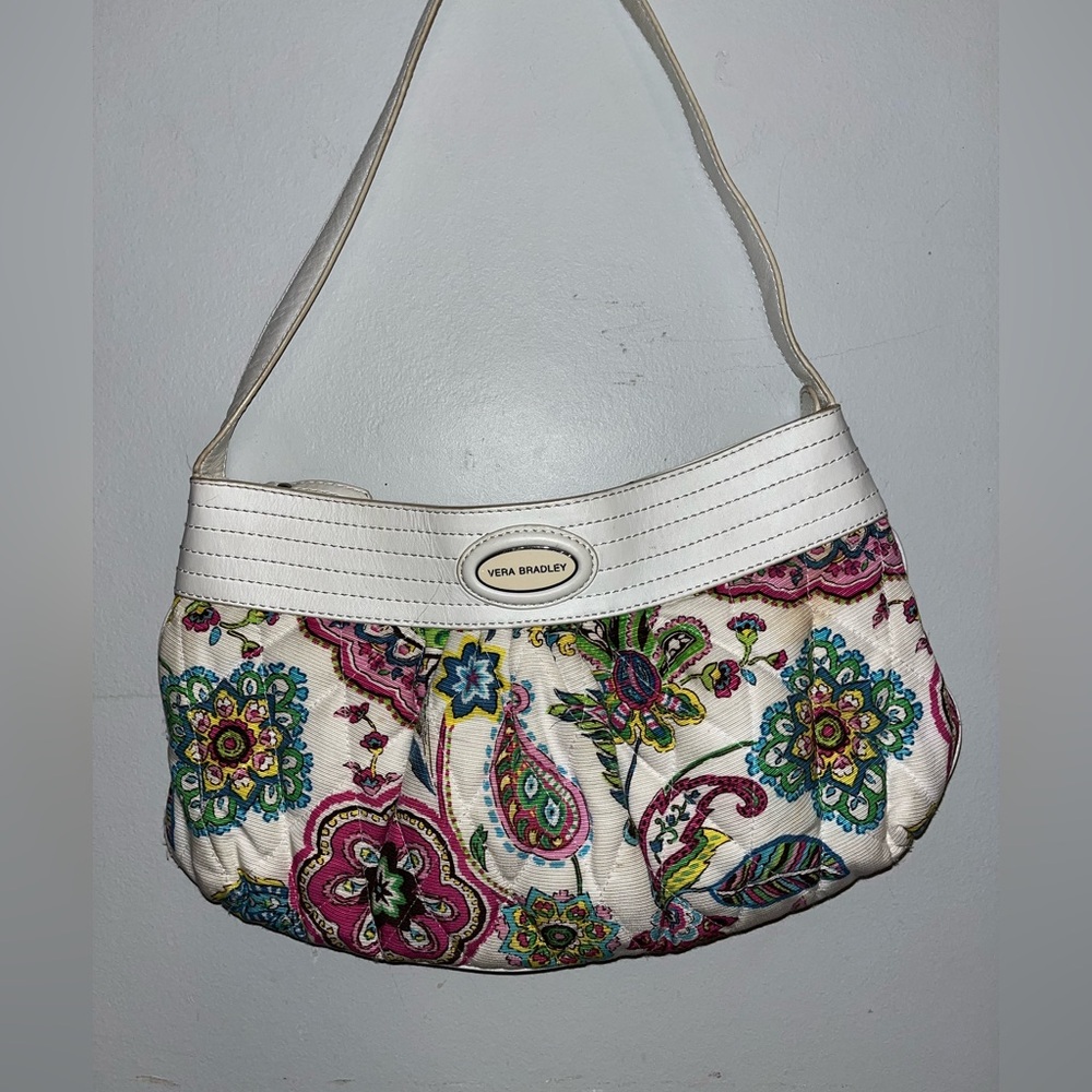 Vintage Vera Bradley bag purse multicolor floral white strap/band